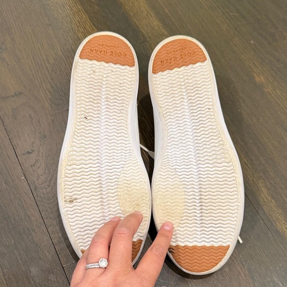 Cole Haan White Leather Sneakers - Picture 3 of 3
